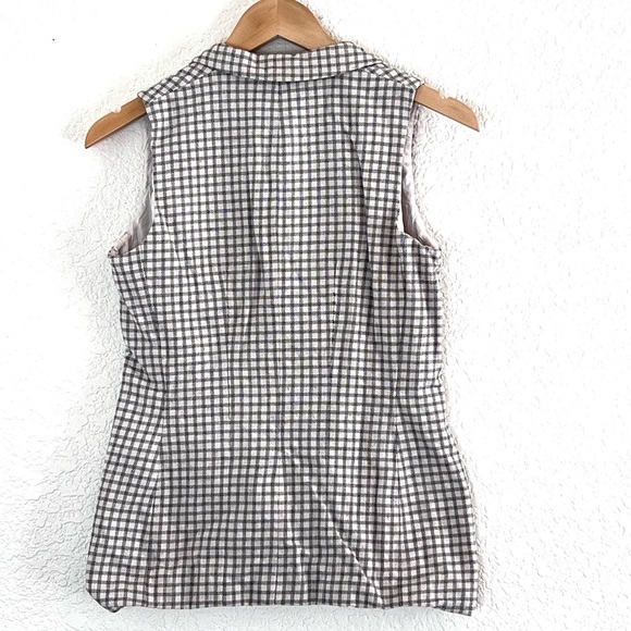 Loft | Vintage Ann Taylor plaid button front vest size 2P - Picture 6 of 9